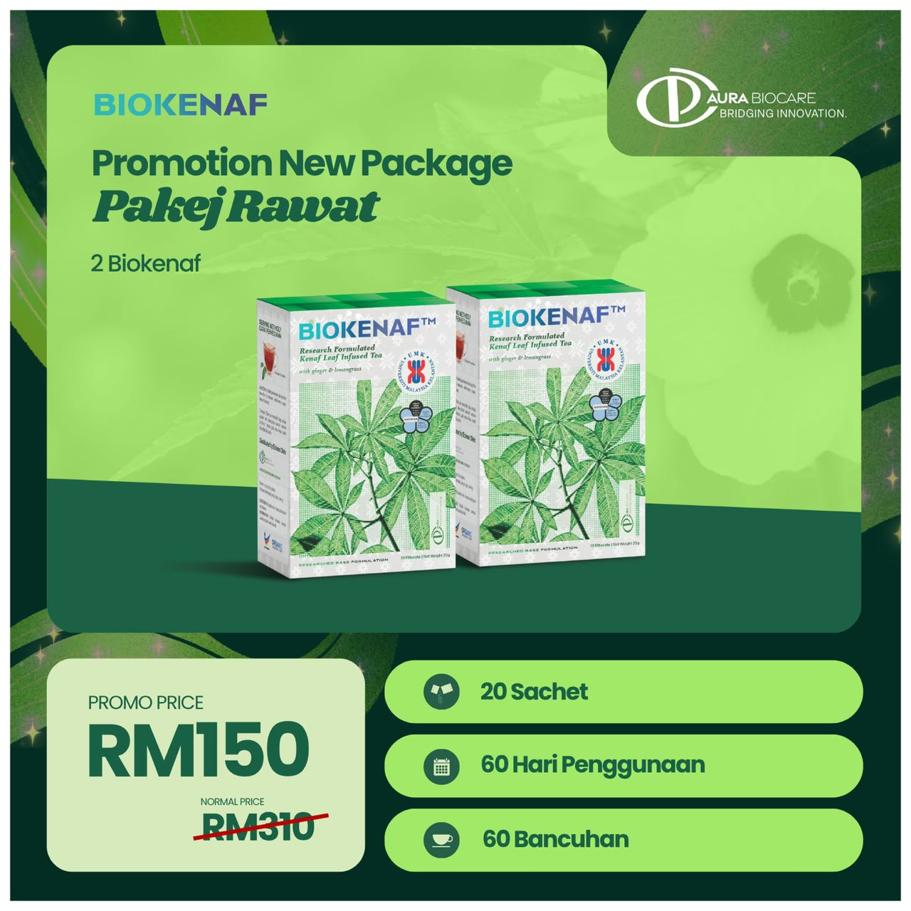 Pakej Rawat — 2 kotak Biokenaf