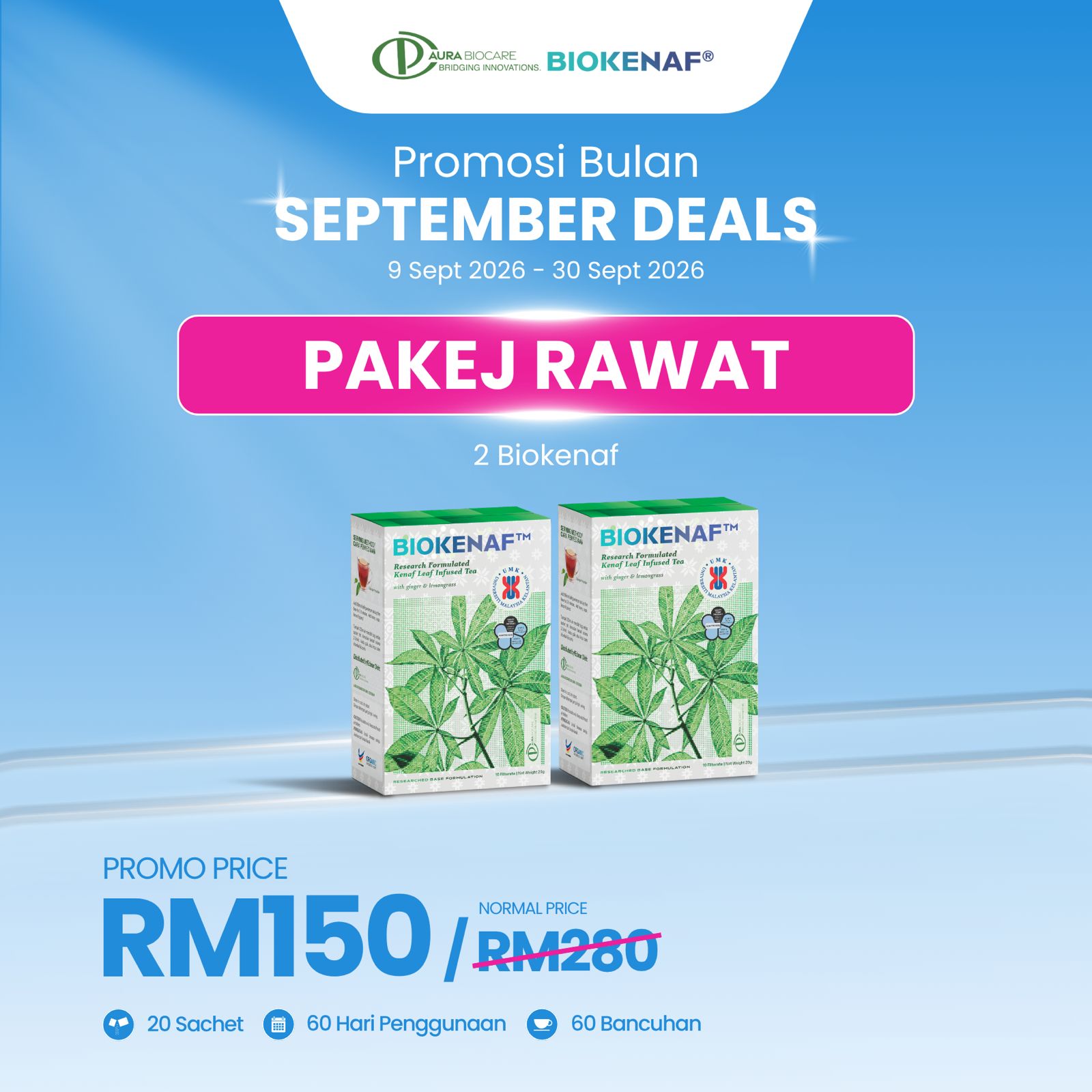Pakej Rawat — 2 kotak Biokenaf