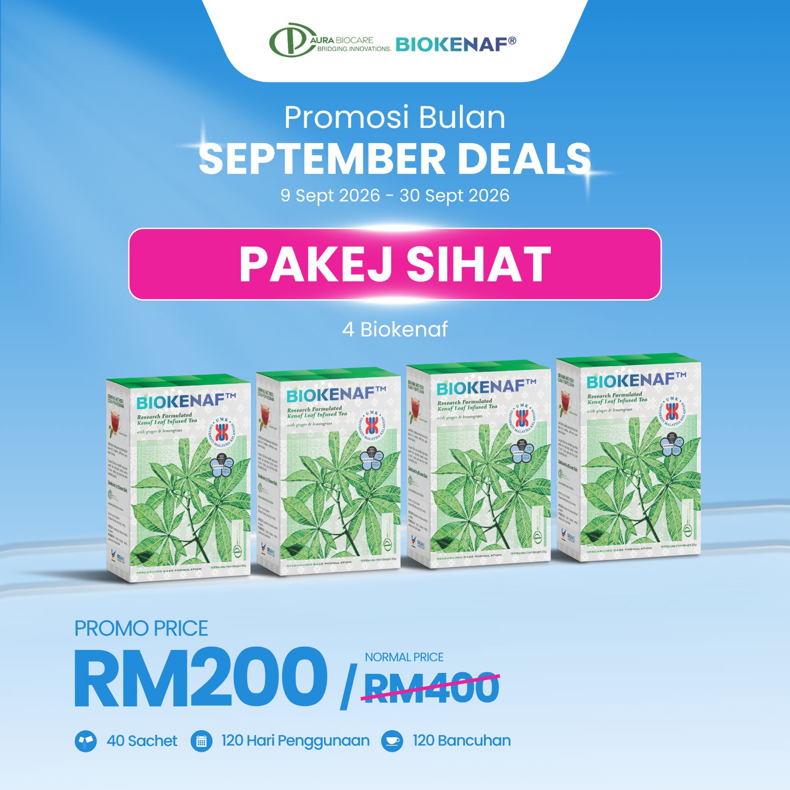 Pakej Sihat — 4 kotak Biokenaf